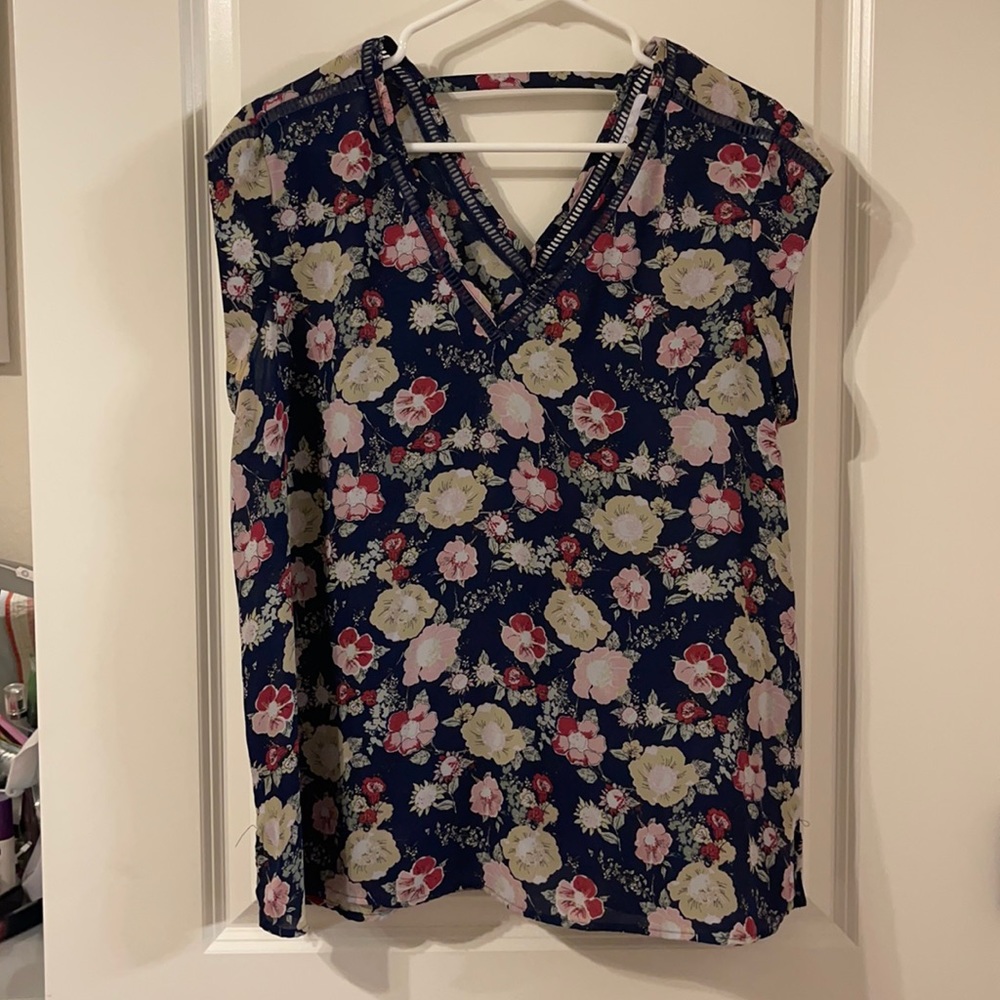 DR2, XL, short sleeve top, sheer, blue